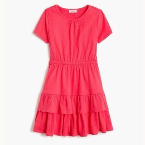 Crewcuts Red Crinkle Knit Ruffle Dress